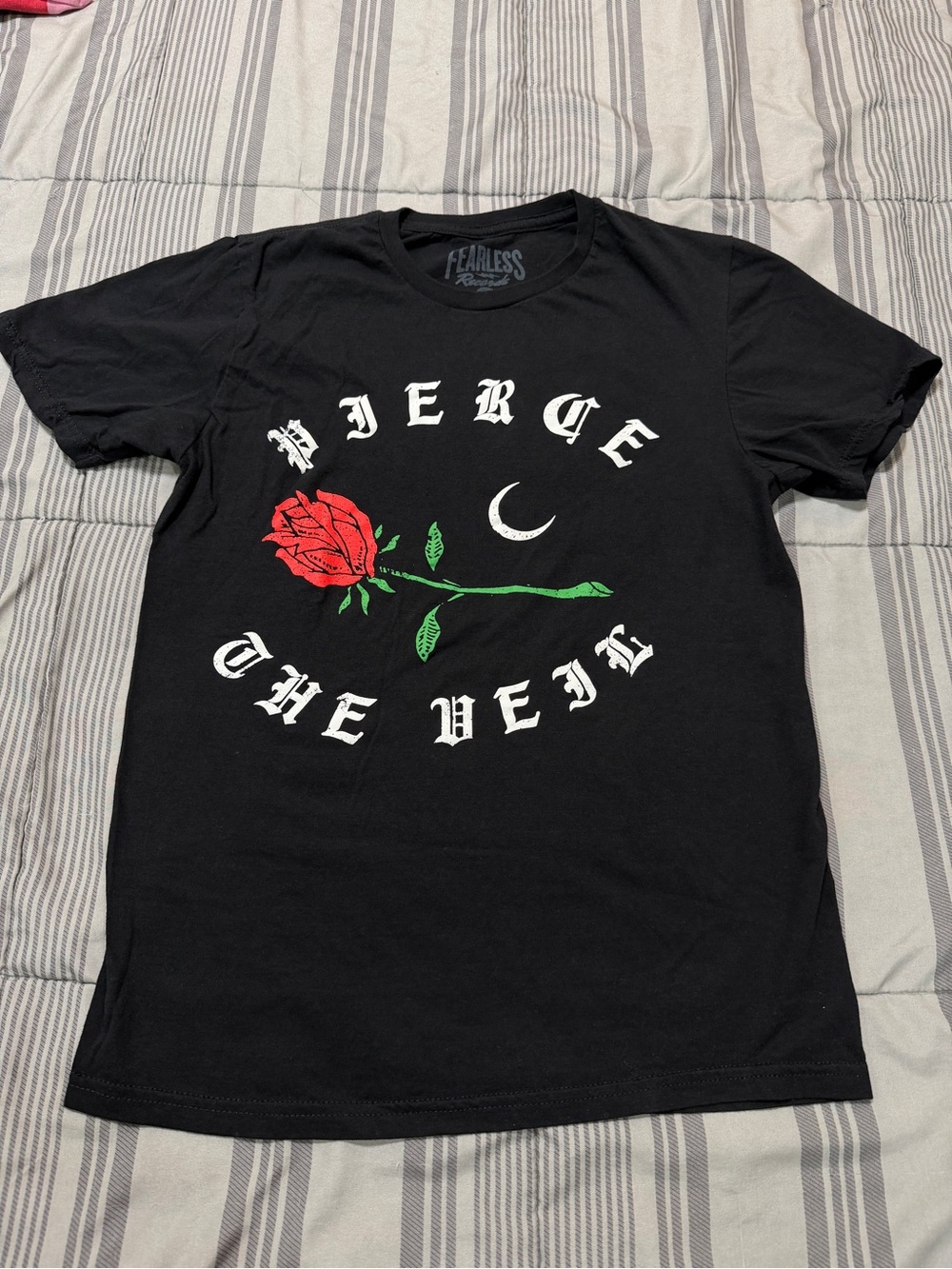 Pierce The Veil Black Hot Topic Graphic Tee with Red Rose